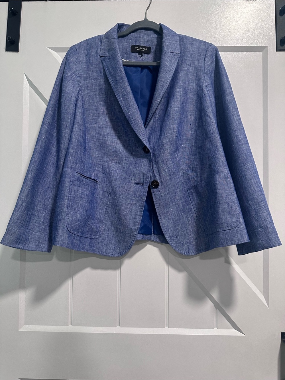 Talbots Light Blue Single-Button Linen Blend Blazer 100 %linen - Picture 3 of 9